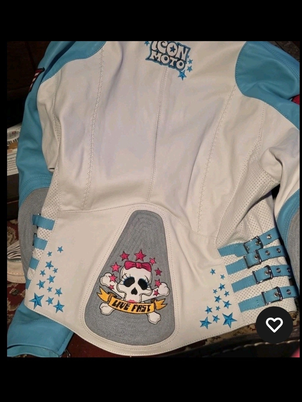 ICON White Jacket with Pink and Light Blue Go-Go Graphic